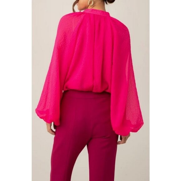 💕TRINA TURK💕 Strong Gauze Button-Up Top ~ Radio City Rose Medium NWOT - Picture 7 of 13